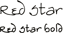 Gaut Font: Red Star - the handwriting of Linda Cappel